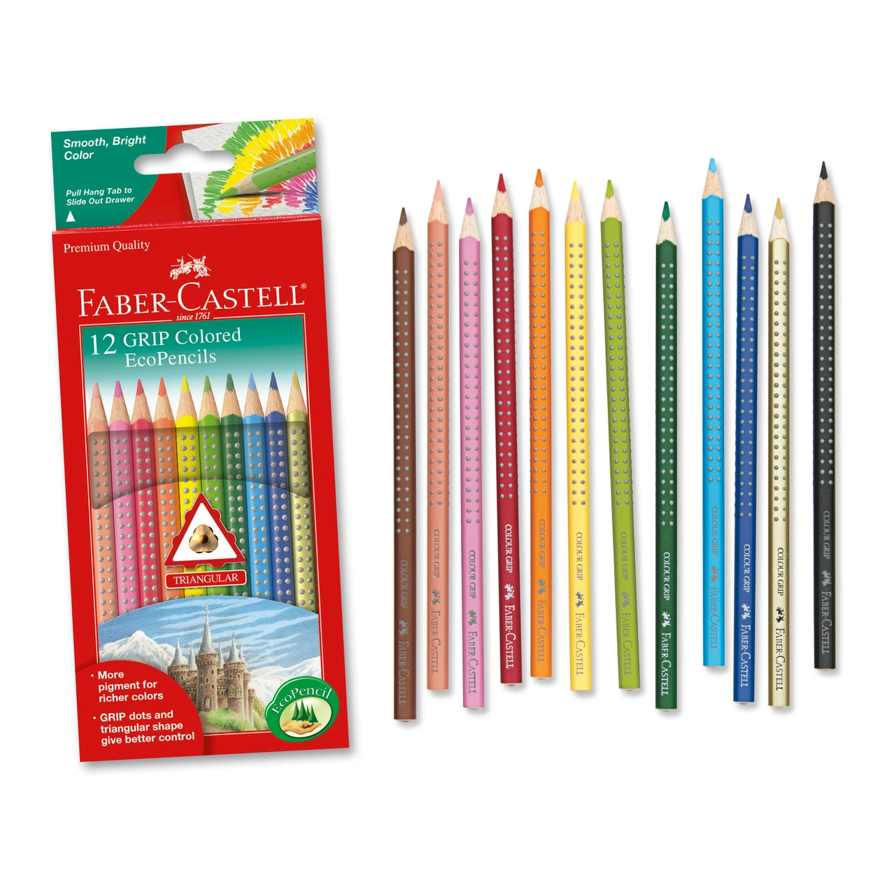 Triangular Raised Grip Eco Colored Pencils