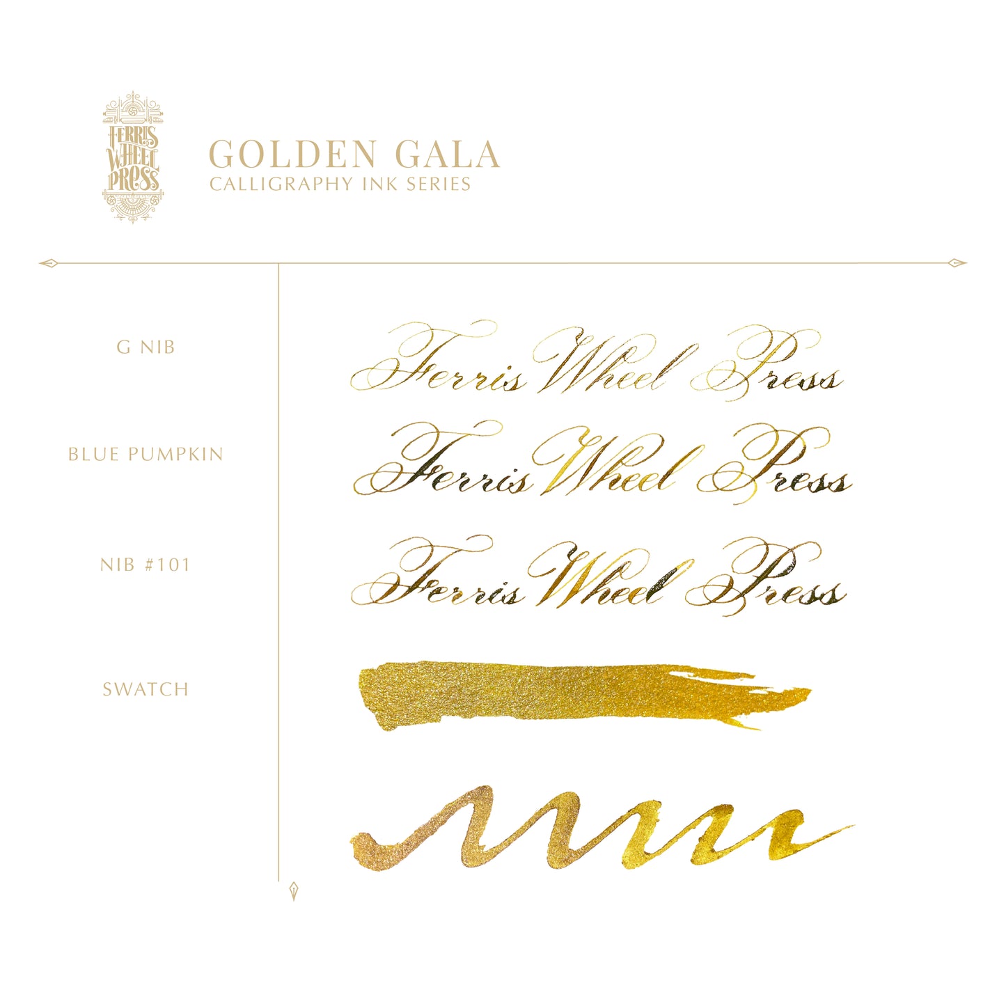 Golden Gala | Ferris Wheel Press Fanciful Events Calligraphy Ink