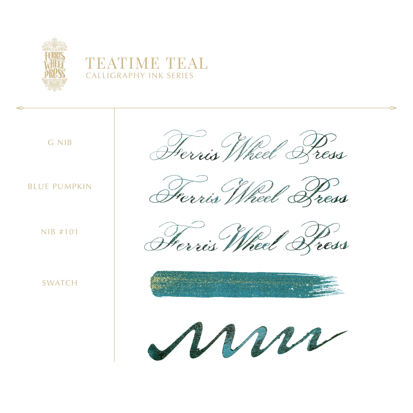 Teatime Teal | Ferris Wheel Press Fanciful Events Calligraphy Ink