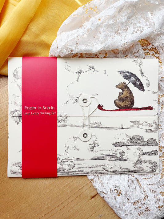Roger La Borde Flying Antique Bear Letter Writing Set