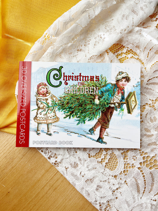 Christmas for Children, Vintage Curated 30 Set Postcard Book