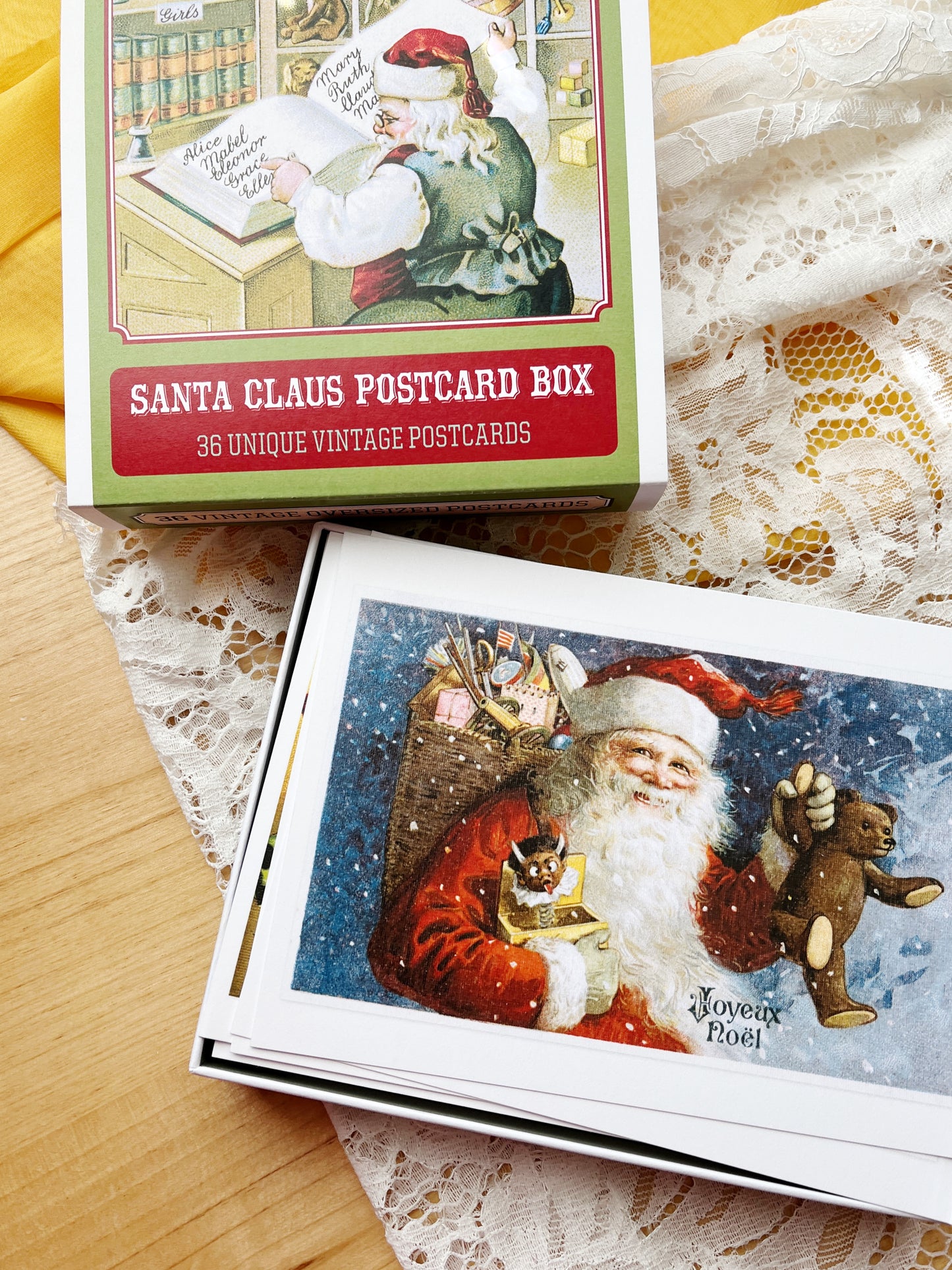 Vintage curated Santa Post Card Boxed Set of 36