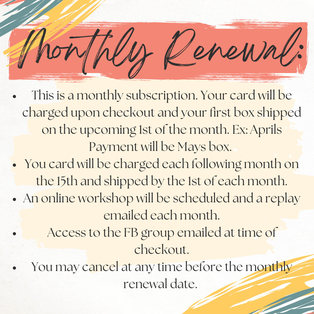 Monthly Simply Lettered Subscription-SOLD OUT