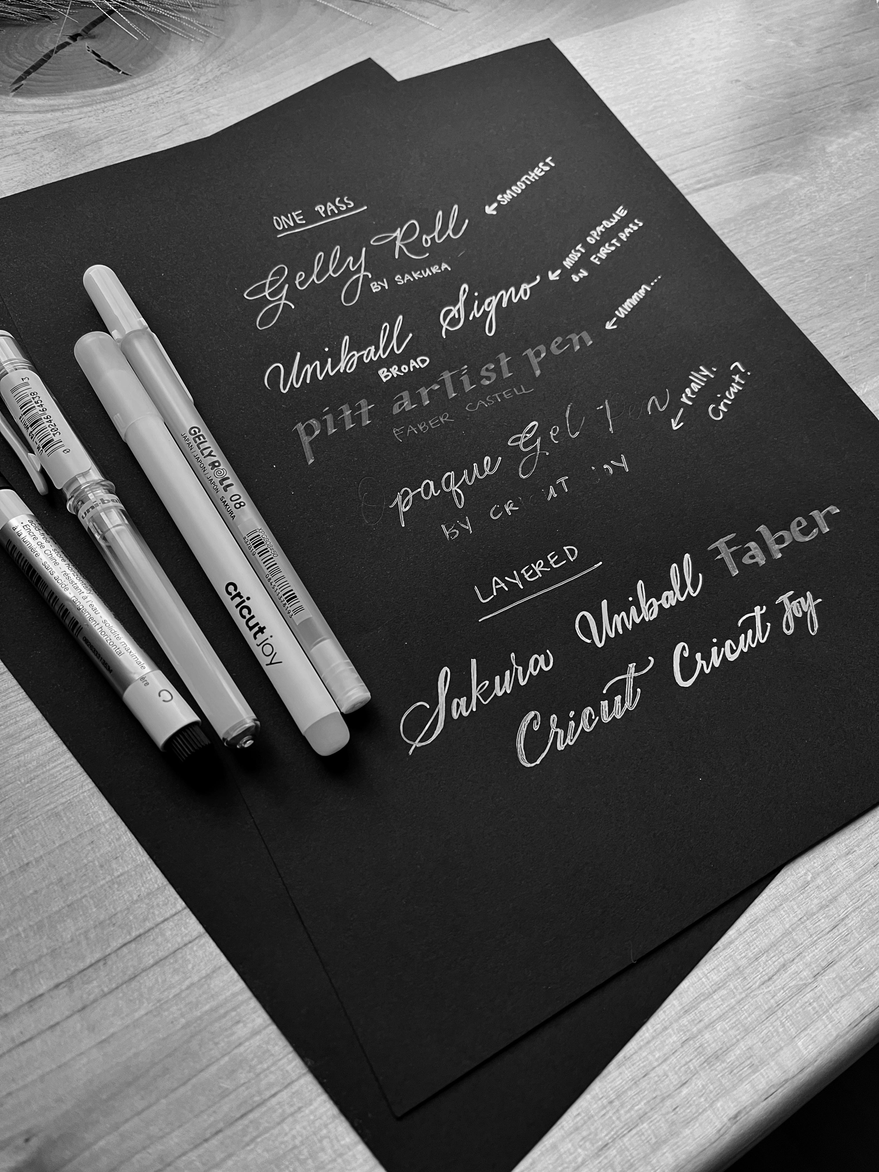 The Best White Pens for Crisp Writing on Black Paper – Simply Lettered Shop