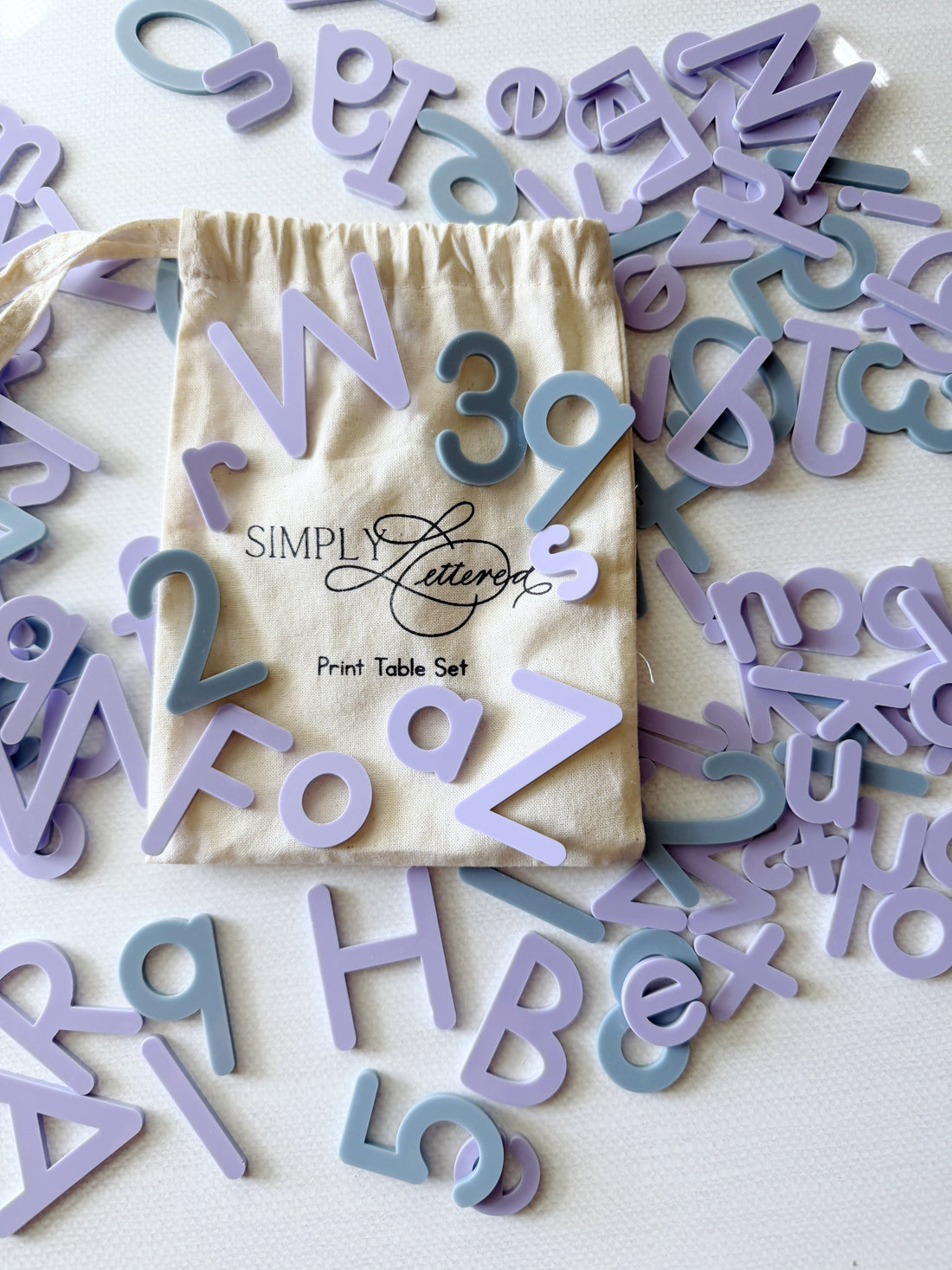 The Simply Lettered Print Table Set: Hands-On Tactile Learning for Handwriting, Spelling, Phonics, and Math