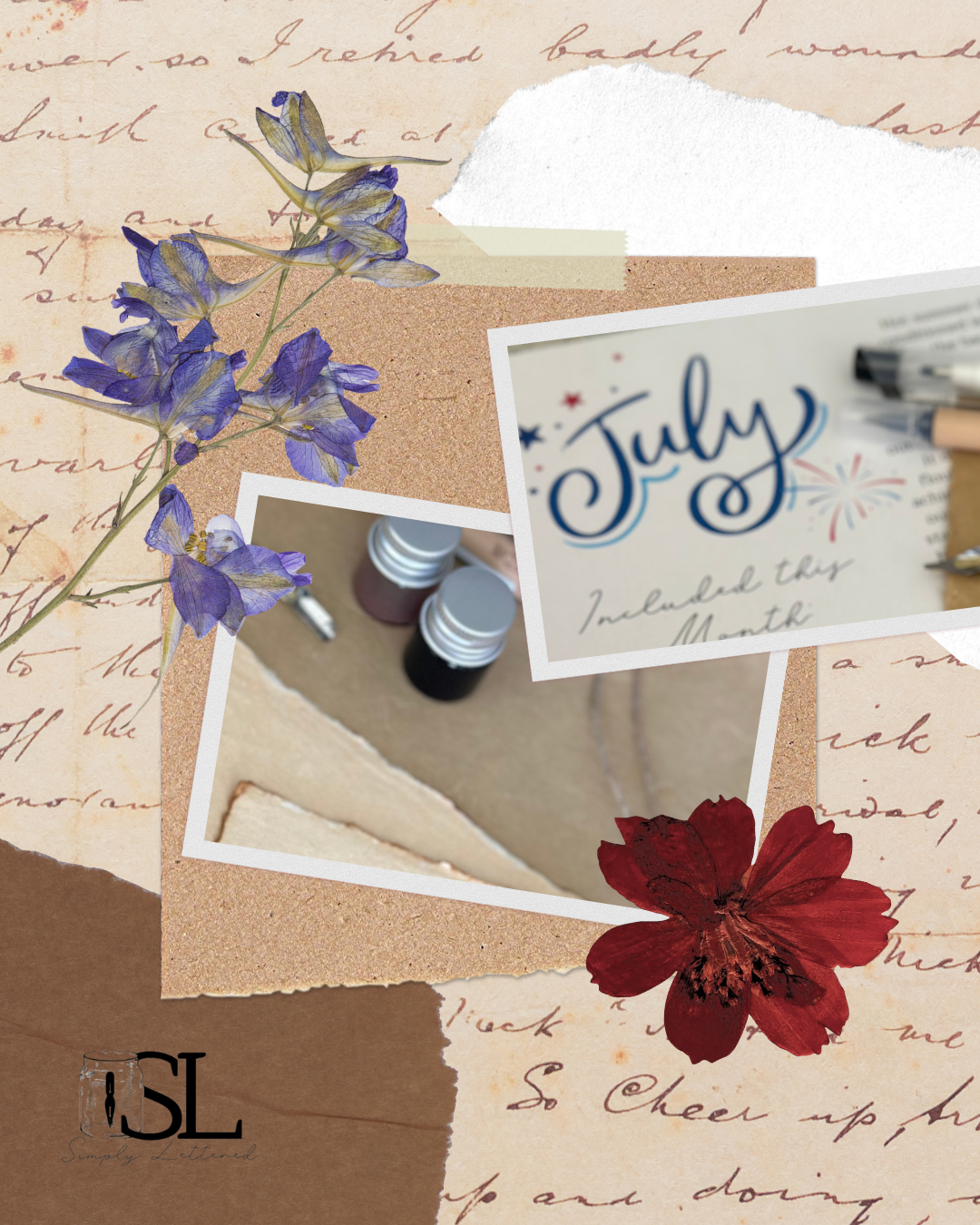 Unboxing the July Simply Lettered Subscription Box: A Vintage-Inspired Calligraphy Adventure