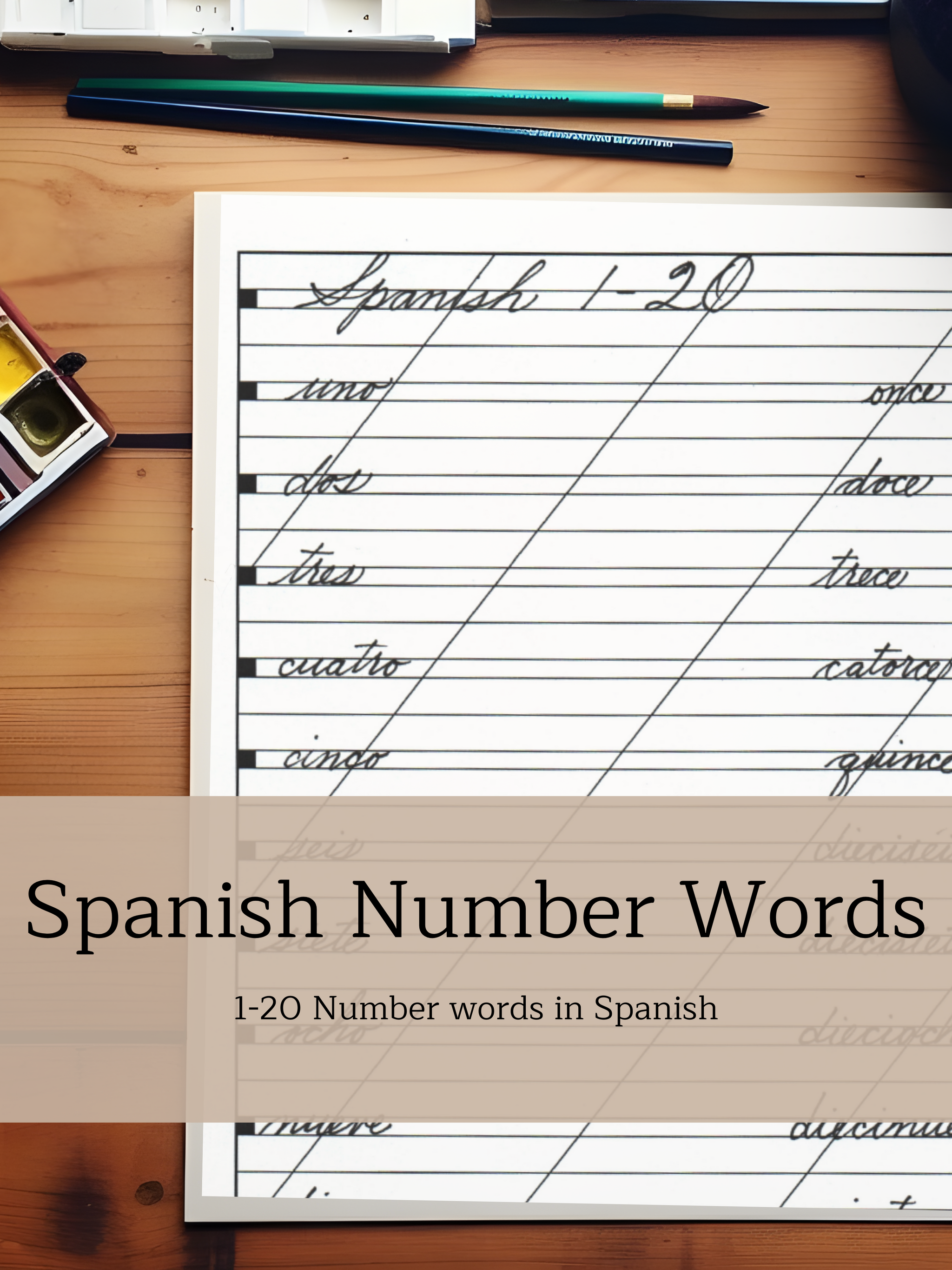 Spanish Number Words | Traditional Cursive Practice Page