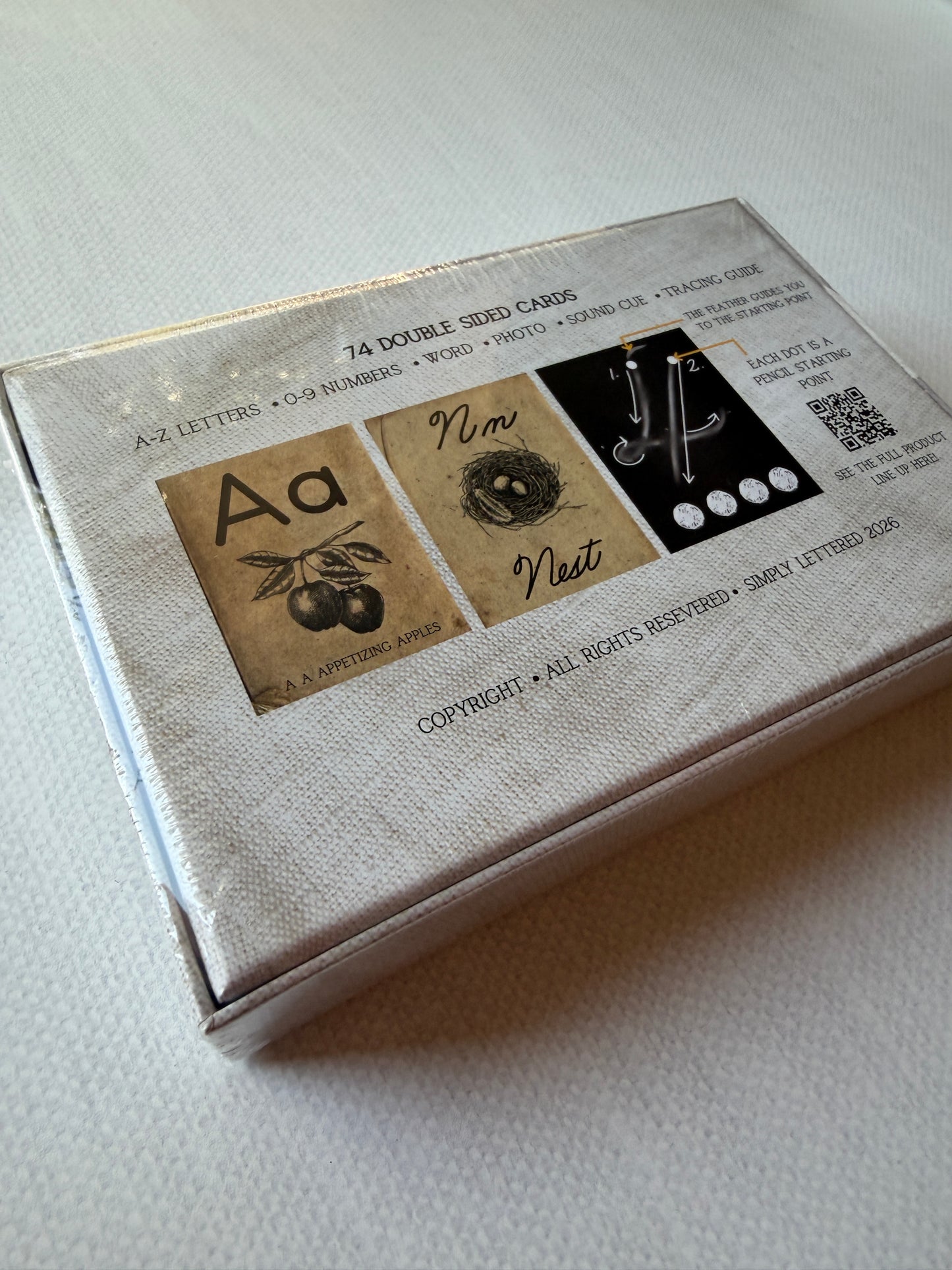 Print and Cursive Flash Cards | Vintage Themed Alphabet and Number Handwriting Cards