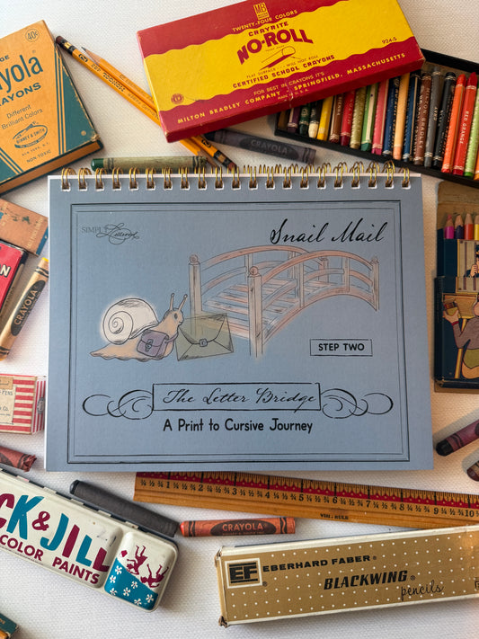 The Letter Bridge™ Step Two | Snail Mail | Print Penmanship and Cursive Intro Practice Workbook | Printed