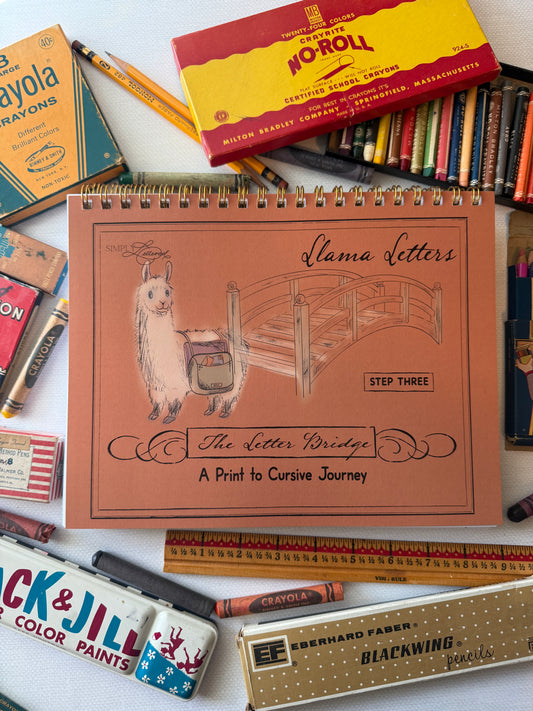 The Letter Bridge™ Step Three | Llama Letters | Print and Cursive Penmanship Practice Workbook | Printed
