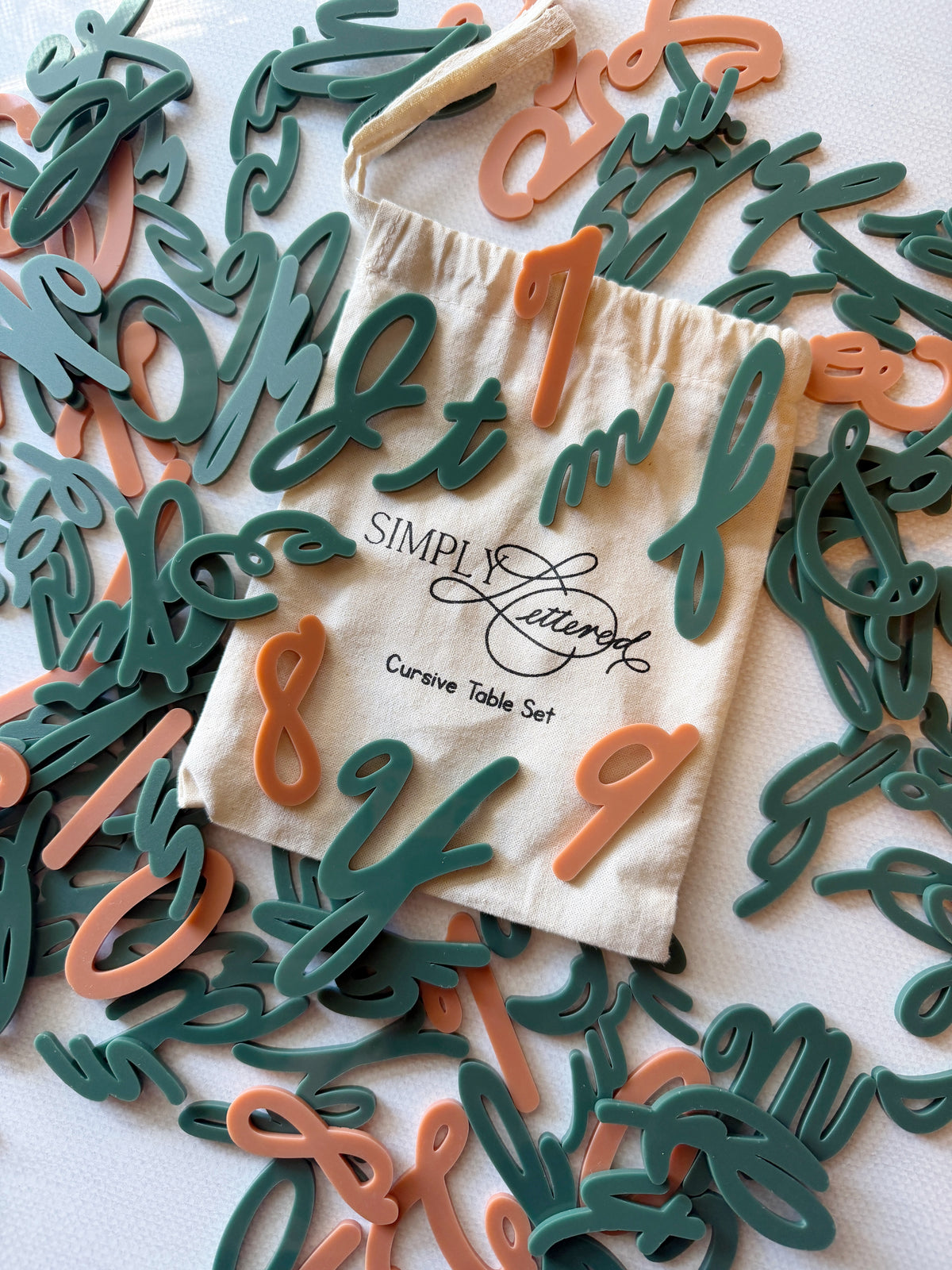 Cursive Table Set | Tactile Letters and Numbers