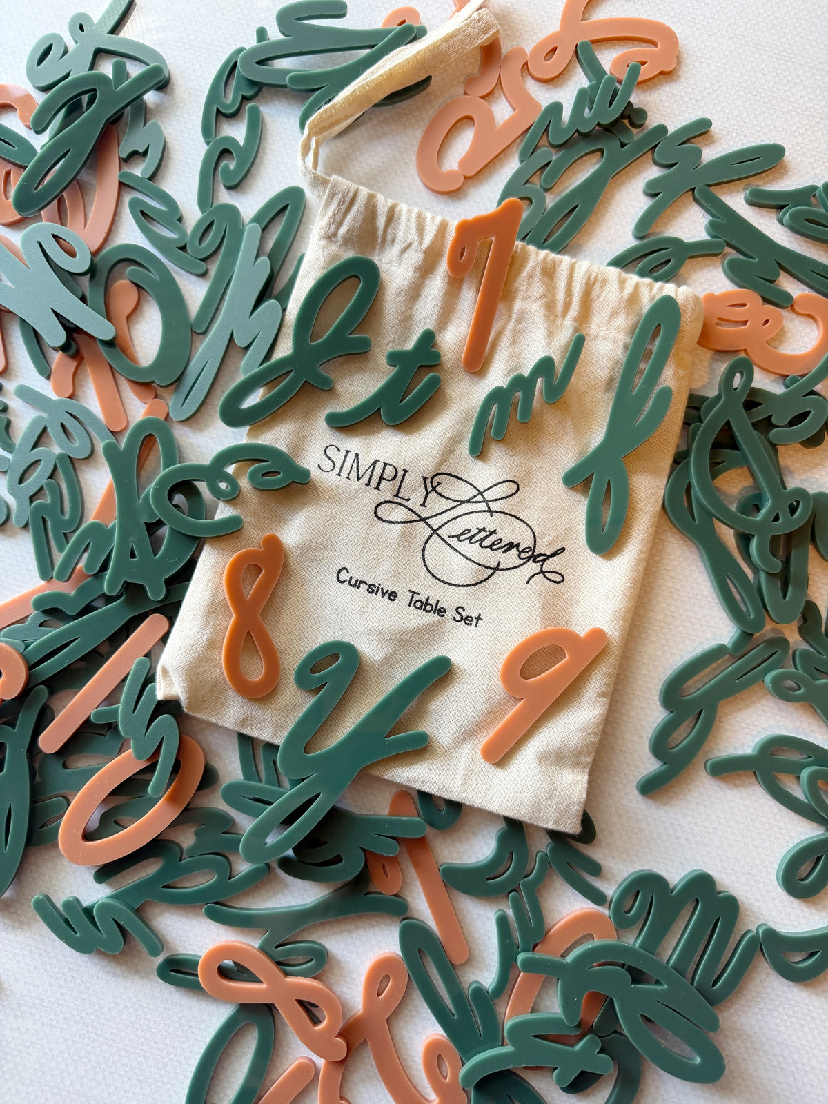 Cursive Table Set | Tactile Letters and Numbers