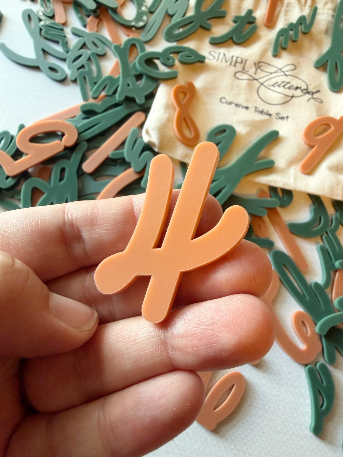 Cursive Table Set | Tactile Letters and Numbers