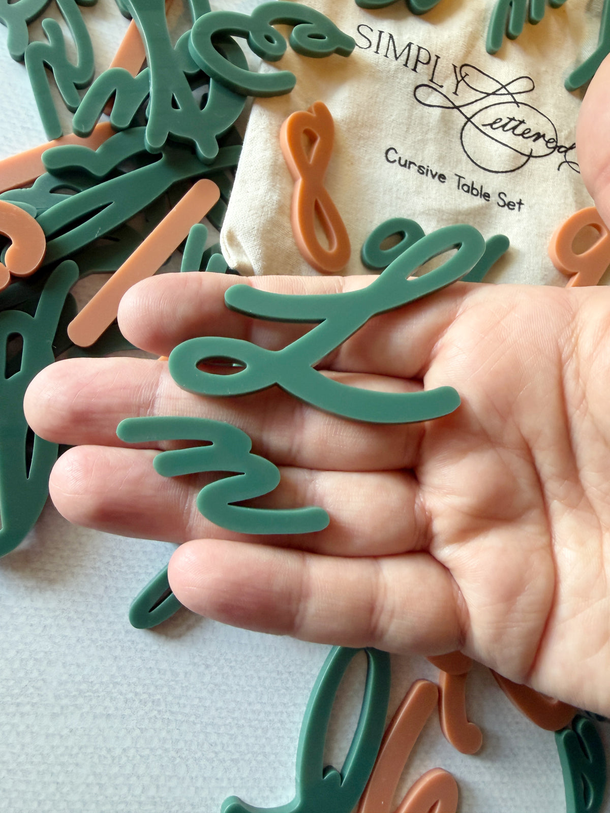 Cursive Table Set | Tactile Letters and Numbers