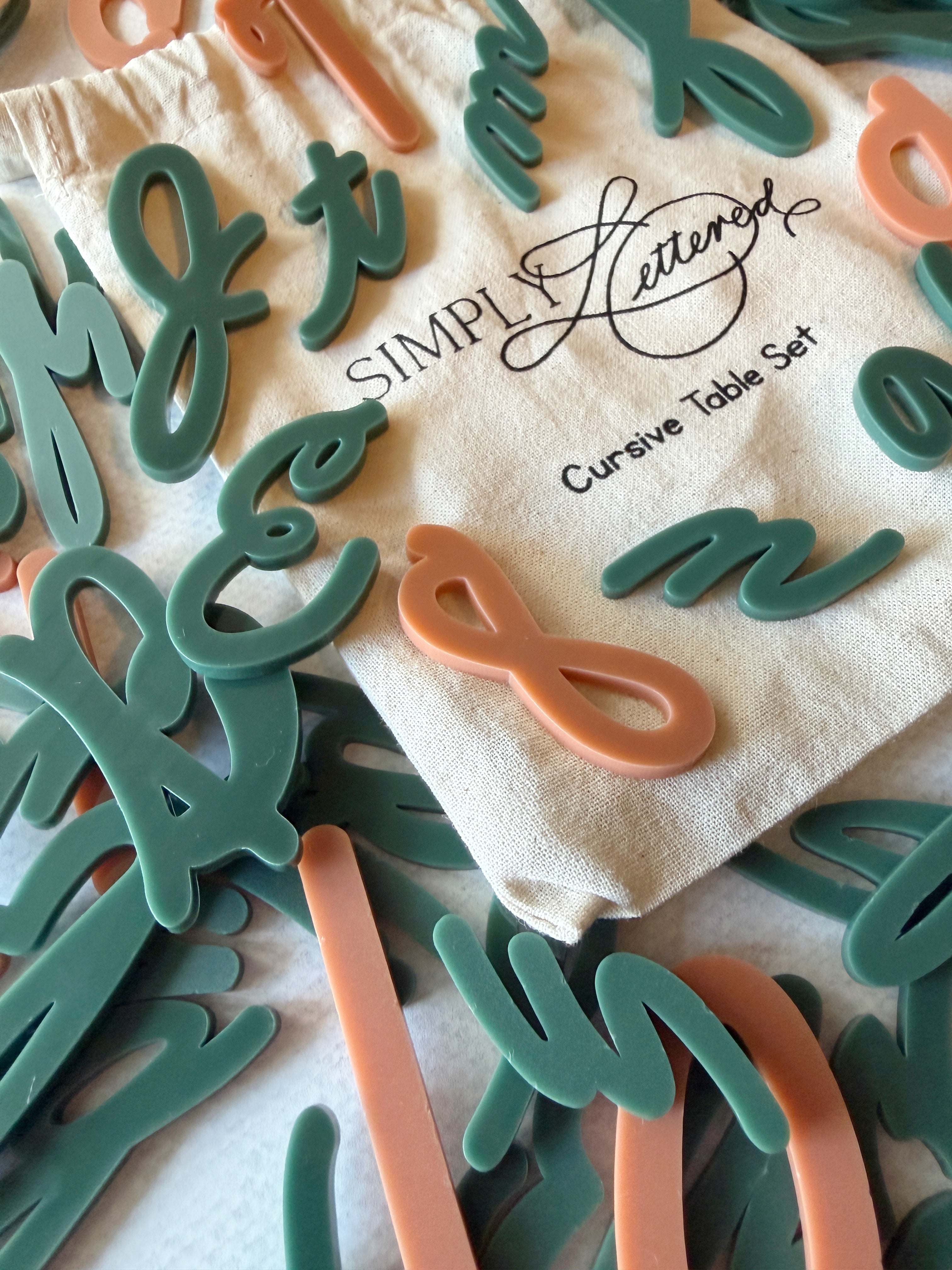 Cursive Table Set | Tactile Letters and Numbers