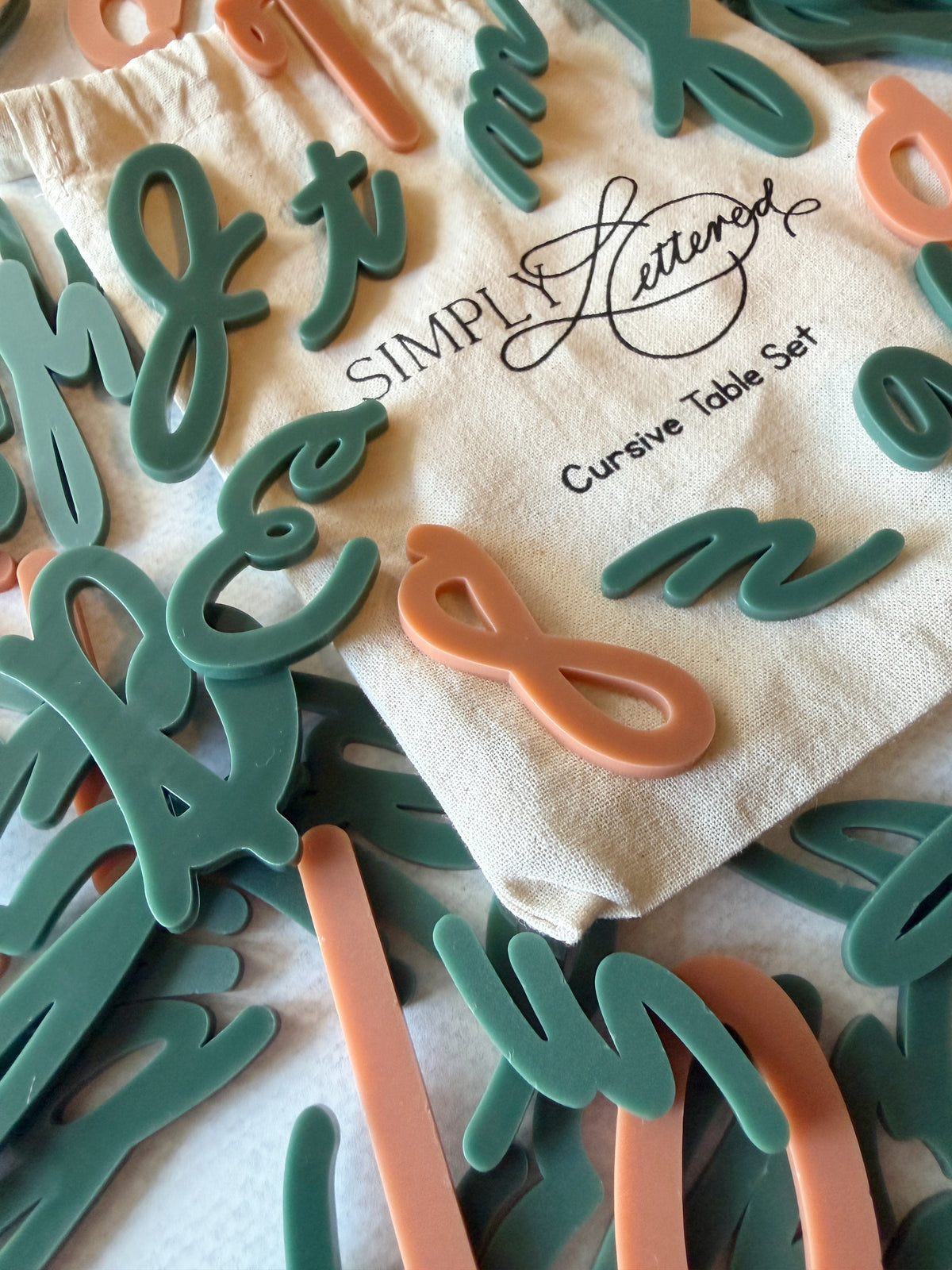 Cursive Table Set | Tactile Letters and Numbers