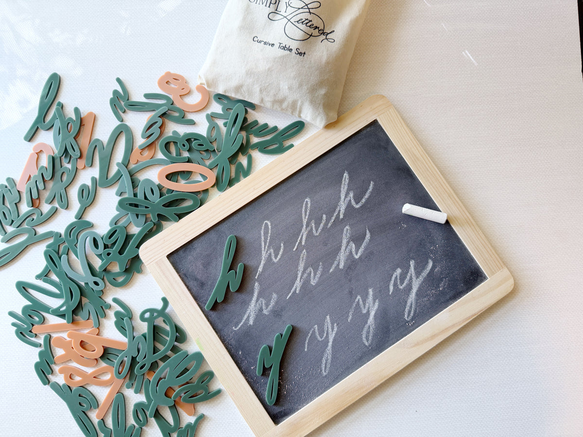 Cursive Table Set | Tactile Letters and Numbers